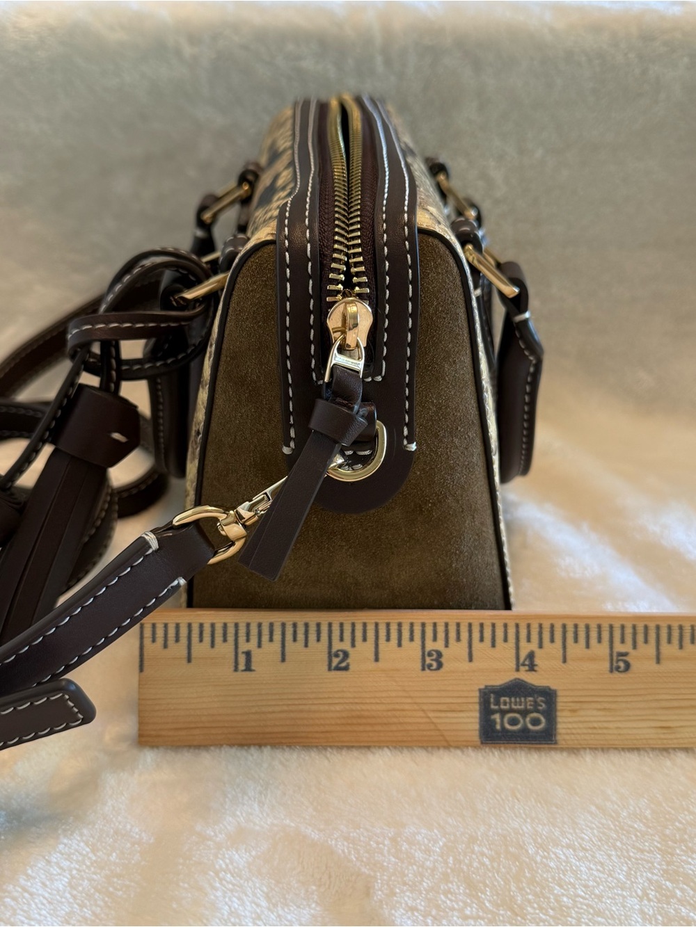 NWT. Tory Burch Snake Print Mini Crossbody Satchel with Two Straps - Picture 7 of 15